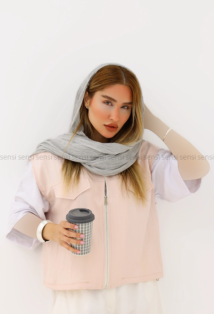 وست زنانه جیب نما جلو زیپ کد1006447